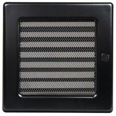 kratka wentylacyjna do kominka 17/17 czarna z żaluzją