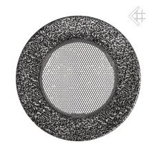 kratka wentylacyjna do kominka okrągła 100 mm czarno srebrna