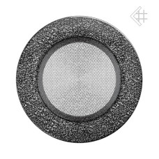 kratka wentylacyjna do kominka okrągła 125 mm czarno srebrna