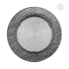 kratka wentylacyjna do kominka okrągła 150 mm czarno srebrna