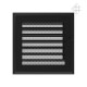 kratka wentylacyjna do kominka 17/17 oskar czarna z żaluzją