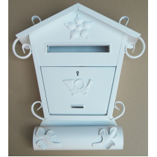 skrzynka na listy domek biała