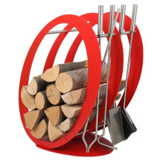 stojak na drewno + przybory kominkowe SA001R stojak na drewno + przybory kominkowe SA001R